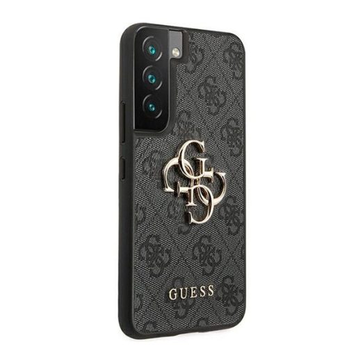 Guess PU 4G Metal Logo Samsung Galaxy S22 hátlap tok, szürke