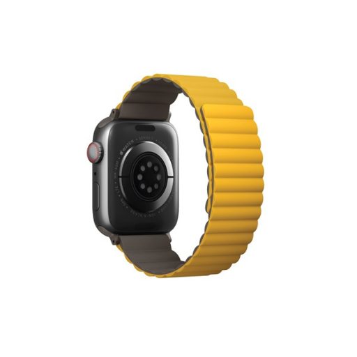 Uniq Revix mágneses szilikon szíj Apple Watch 42/44/45/49mm, mustár/khaki