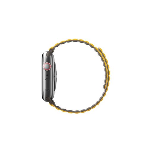 Uniq Revix mágneses szilikon szíj Apple Watch 42/44/45/49mm, mustár/khaki