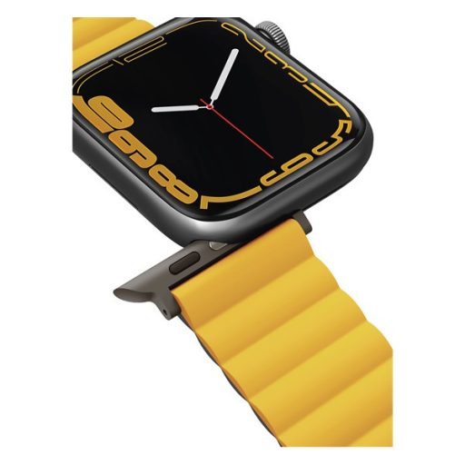 Uniq Revix mágneses szilikon szíj Apple Watch 42/44/45/49mm, mustár/khaki