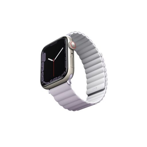 Uniq Revix mágneses szilikon szíj Apple Watch 42/44/45/49mm, lila/fehér