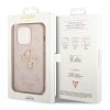 Guess PU 4G Metal Logo Apple iPhone 14 Pro hátlap tok, rózsaszín GUHCP14L4GMGPI