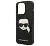 Karl Lagerfeld Head Saffiano bőr hátlap tok Apple iPhone 14 Pro Max, fekete