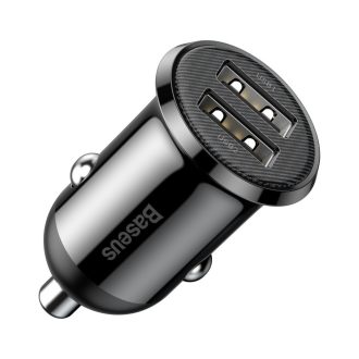Baseus Grain autós töltő 2xUSB 5V 3.1A, fekete
