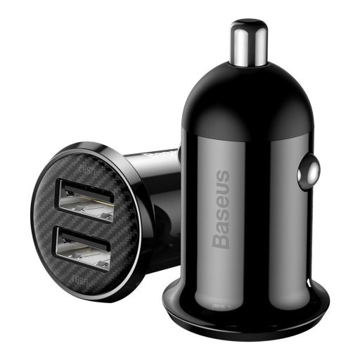 Baseus Grain autós töltő 2xUSB 5V 3.1A, fekete