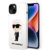 Karl Lagerfeld Liquid Ikonik NFT szilikon hátlap tok Apple iPhone 14, fehér KLHCP14SSNIKBCH