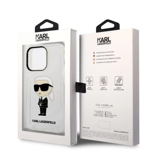 Karl Lagerfeld IML Ikonik NFT hátlap tok Apple iPhone 14 Pro Max, átlátszó KLHCP14XHNIKTCT