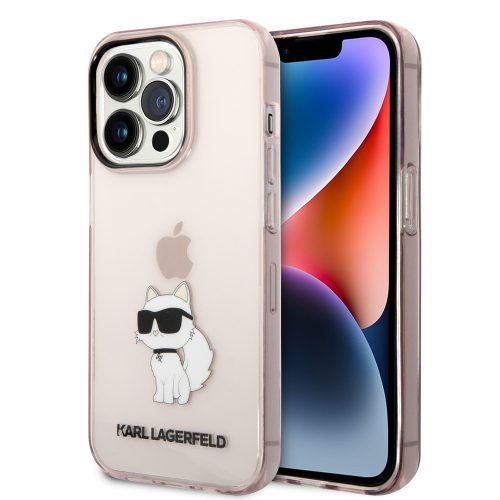 Karl Lagerfeld IML Choupette NFT hátlap tok Apple iPhone 14 Pro, rózsaszín KLHCP14LHNCHTCP