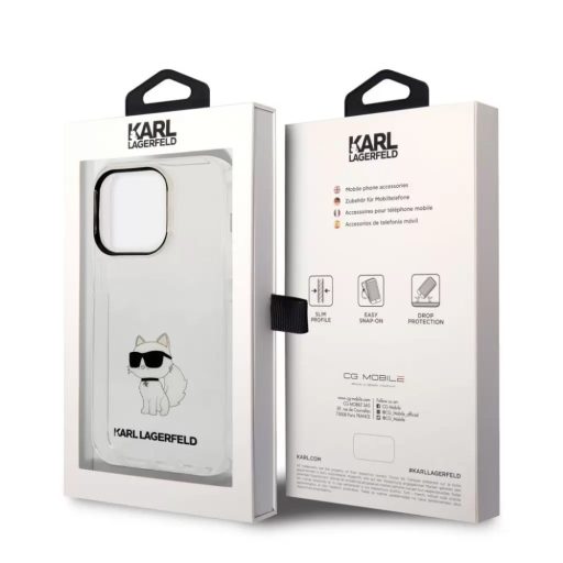 Karl Lagerfeld IML Choupette NFT hátlap tok Apple iPhone 14 Pro Max, átlátszó KLHCP14XHNCHTCT