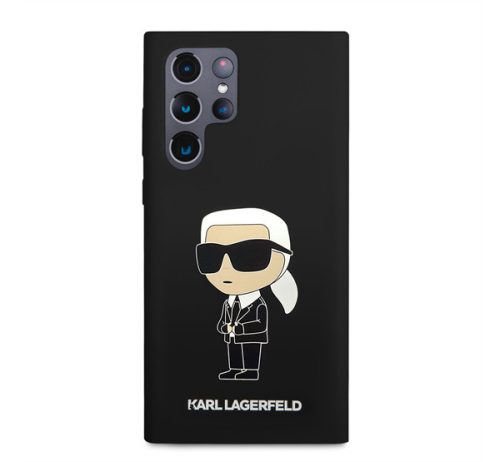 Karl Lagerfeld Silicone Ikonik Samsung Galaxy S23 Ultra, szilikon tok, fekete