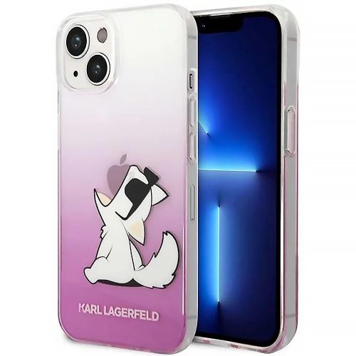 Karl Lagerfeld Choupette Fun Apple iPhone 14 Plus hátlap tok, rózsaszín KLHCP14MCFNRCPI