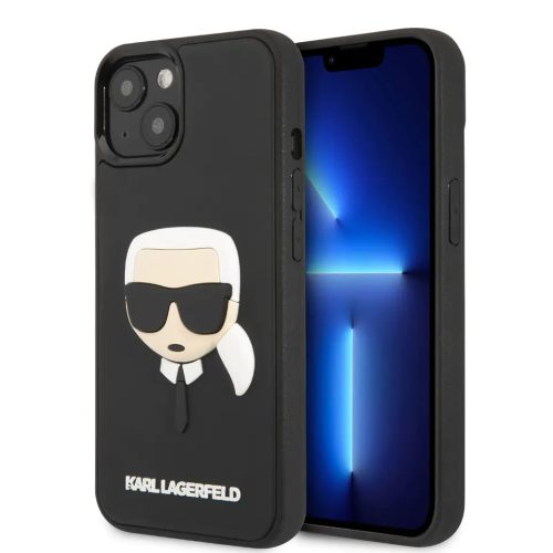 Karl Lagerfeld 3D Rubber Karl's Head Apple iPhone 14 Plus hátlap tok, fekete KLHCP14MKH3DBK