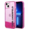 Karl Lagerfeld Liquid Glitter Elong Apple iPhone 14 Plus hátlap tok, rózsaszín KLHCP14MLCKVF