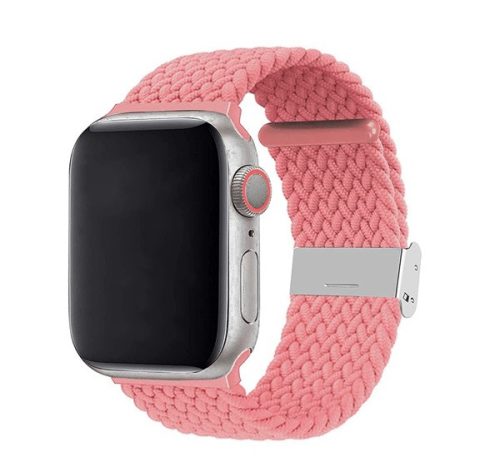 Phoner Spun Apple Watch csatos fonott szövet szíj, 49/45/44/42mm, rózsaszín