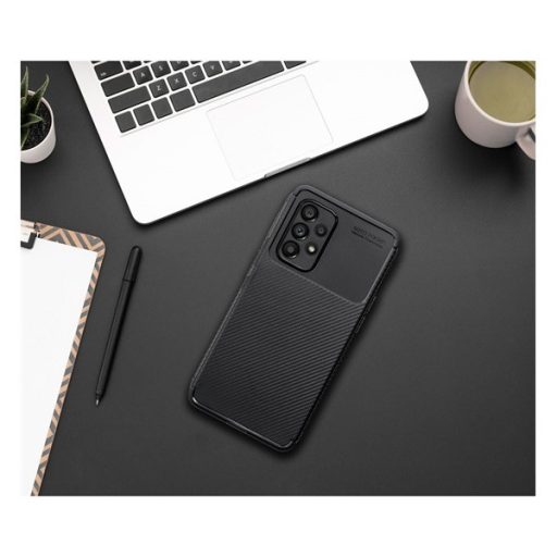 Forcell Carbon Premium hátlap tok,  Samsung Galaxy A34 5G , fekete