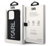 Karl Lagerfeld 3D Rubber Glitter Logo Apple iPhone 15 Pro hátlap tok, fekete KLHCP15L3DMBKCK