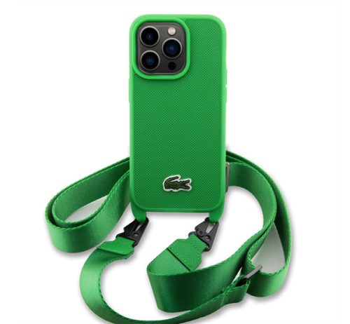 Lacoste Iconic Petit Pique Crossbody Woven Logo iPhone 15 Pro Max MagSafe tok, zöld