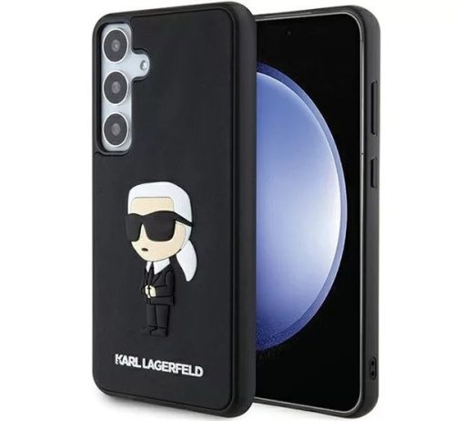 Karl Lagerfeld 3D Rubber Ikonik Samsung Galaxy S24+ tok, fekete 