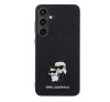Karl Lagerfeld Saffiano Karl & Choupette Metal Pin Samsung Galaxy S24+ tok, fekete