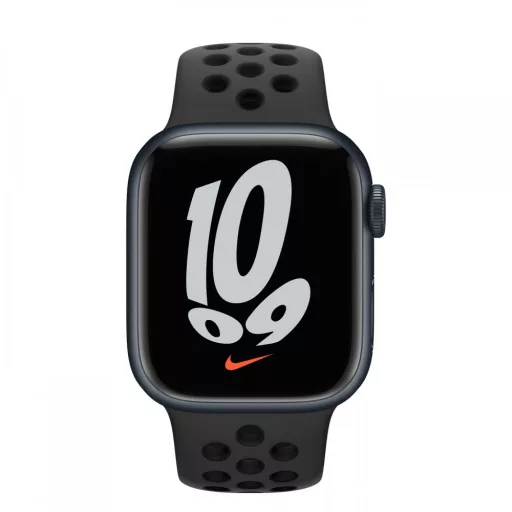Apple Watch Nike S7 45mm éjfekete alumíniumtok, Nike fekete sportszíj