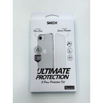   Skech Ultimate Protection Tok + üvegfólia víztiszta átlátszó ütésálló iPhone 16e tok, hátlap