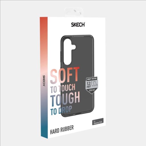 Skech Hard Rubber fekete ütésálló Samsung Galaxy S25 tok, hátlap