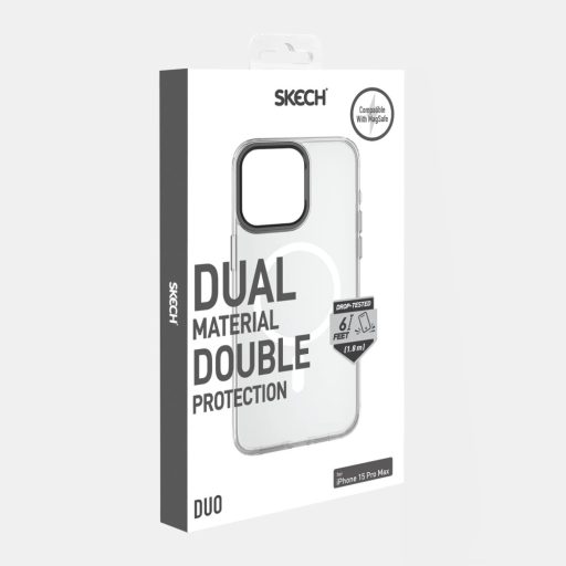 Skech DUO MagSafe ütésálló iPhone 15 Pro Max tok, hátlap SZÜRKE