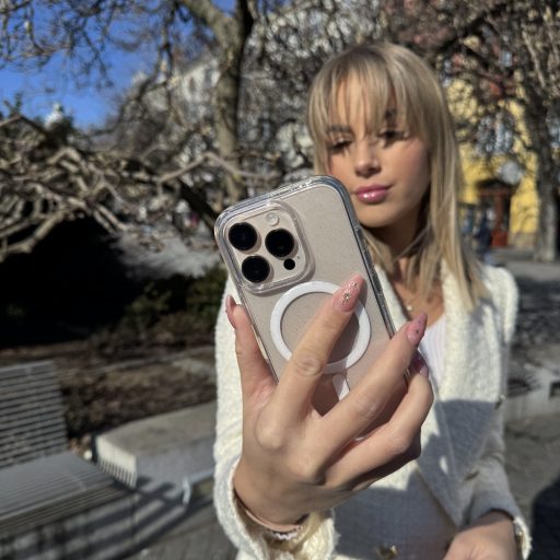 Skech Sparkle MagSafe csillogós átlátszó ütésálló iPhone 16 Pro Max tok, hátlap