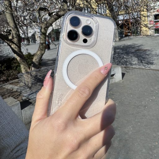 Skech Sparkle MagSafe csillogós átlátszó ütésálló iPhone 16 Pro Max tok, hátlap
