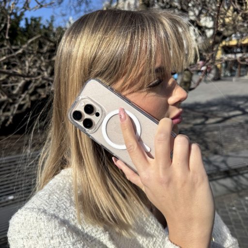 Skech Sparkle MagSafe csillogós átlátszó ütésálló iPhone 16 Pro Max tok, hátlap