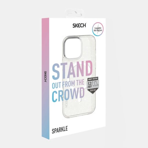 Skech Sparkle MagSafe csillogós átlátszó ütésálló iPhone 16 Pro Max tok, hátlap