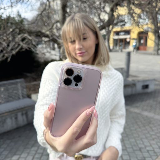 Skech Hard Rubber rózsaszín ütésálló iPhone 13 tok, hátlap