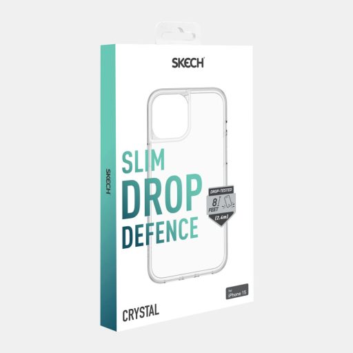 Skech Crystal víztiszta átlátszó ütésálló iPhone 15 tok, hátlap