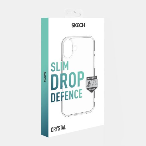Skech Crystal víztiszta átlátszó ütésálló iPhone 16 tok, hátlap