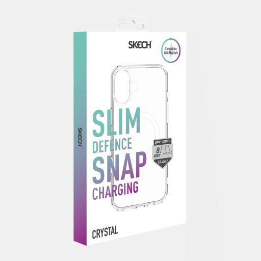 Skech Crystal MagSafe víztiszta átlátszó ütésálló iPhone 16 tok, hátlap