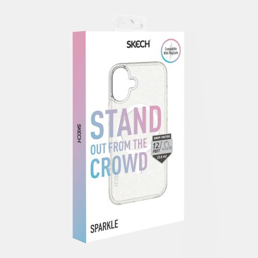 Skech Sparkle MagSafe csillogós átlátszó ütésálló iPhone 16 tok, hátlap