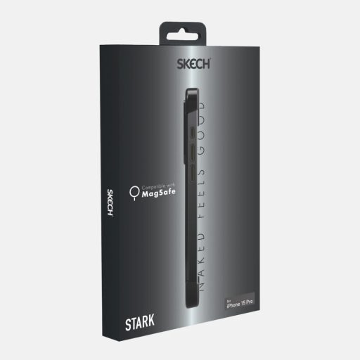 Skech Stark MagSafe fekete ütésálló iPhone 16 tok, hátlap