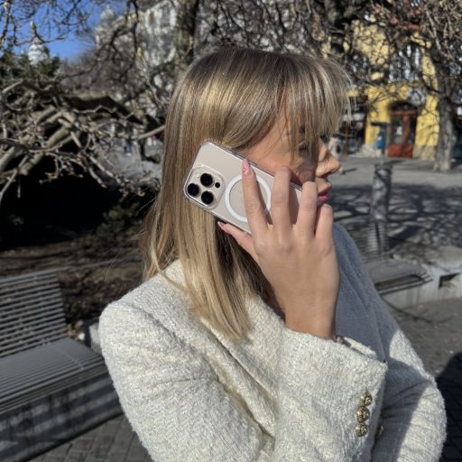 Skech Crystal MagSafe víztiszta átlátszó ütésálló iPhone 14 Plus tok, hátlap