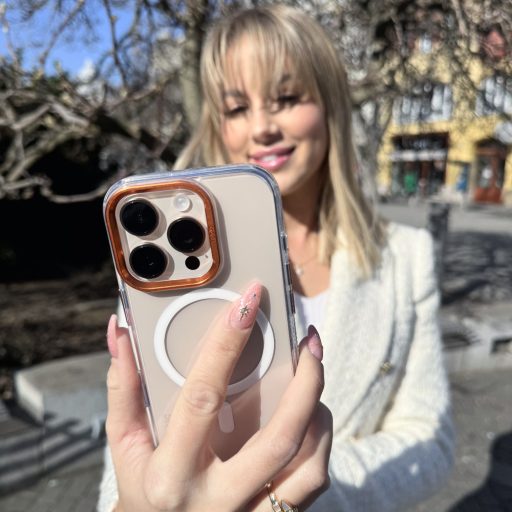 Skech DUO MagSafe ütésálló iPhone 15 Pro tok, hátlap narancs