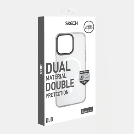 Skech DUO MagSafe ütésálló iPhone 15 Pro Max tok, hátlap fekete