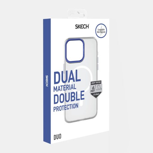 Skech DUO MagSafe ütésálló iPhone 16 Pro Max tok, hátlap kék