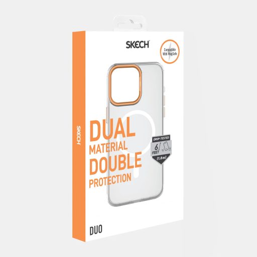 Skech DUO MagSafe ütésálló iPhone 16 Pro Max tok, hátlap narancssárga