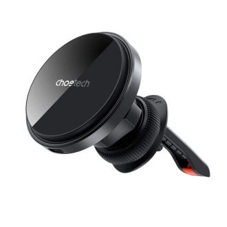   Choetech T205-F Magsafe autós tartó, szellőzőrácsba, wireless gyorstöltő, fekete, 15W