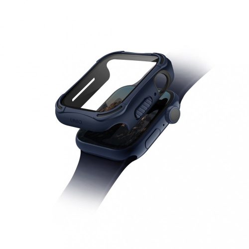 UNIQ Apple Watch védőtok üveg kijelzővédővel 44mm KÉK