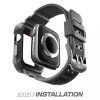 Supcase Unicorn Beetle Pro Szíj és Tok Apple Watch 4 / 5 / 6 / 7 / SE 44 / 45 mm készülékhez fekete