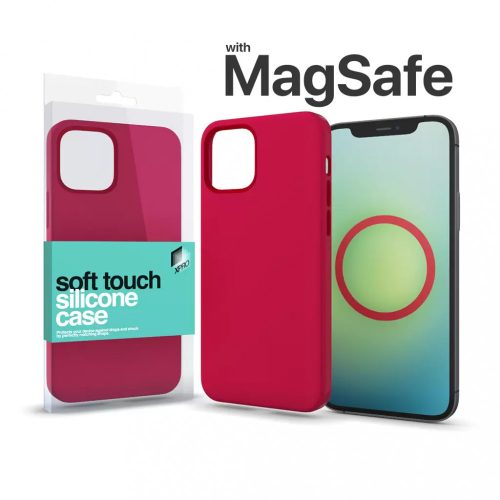 XPRO MagSafe rögzítésű Soft Touch Szilikon tok Apple Iphone 13 Pro készülékhez - piros