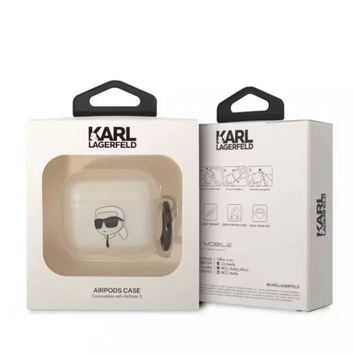 Karl Lagerfeld tok fehér KLA3HNIKTCT Airpods 3 készülékhez