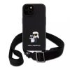 Karl Lagerfeld tok + crossbody strap fekete KLHCP15MSAKCPBK Apple Iphone 15 Plus készülékhez