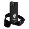 Karl Lagerfeld tok + crossbody strap fekete KLHCP15MSAKCPBK Apple Iphone 15 Plus készülékhez