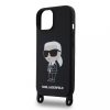 Karl Lagerfeld tok + crossbody strap fekete KLHCP15SSCBSKNK Apple Iphone 15 készülékhez